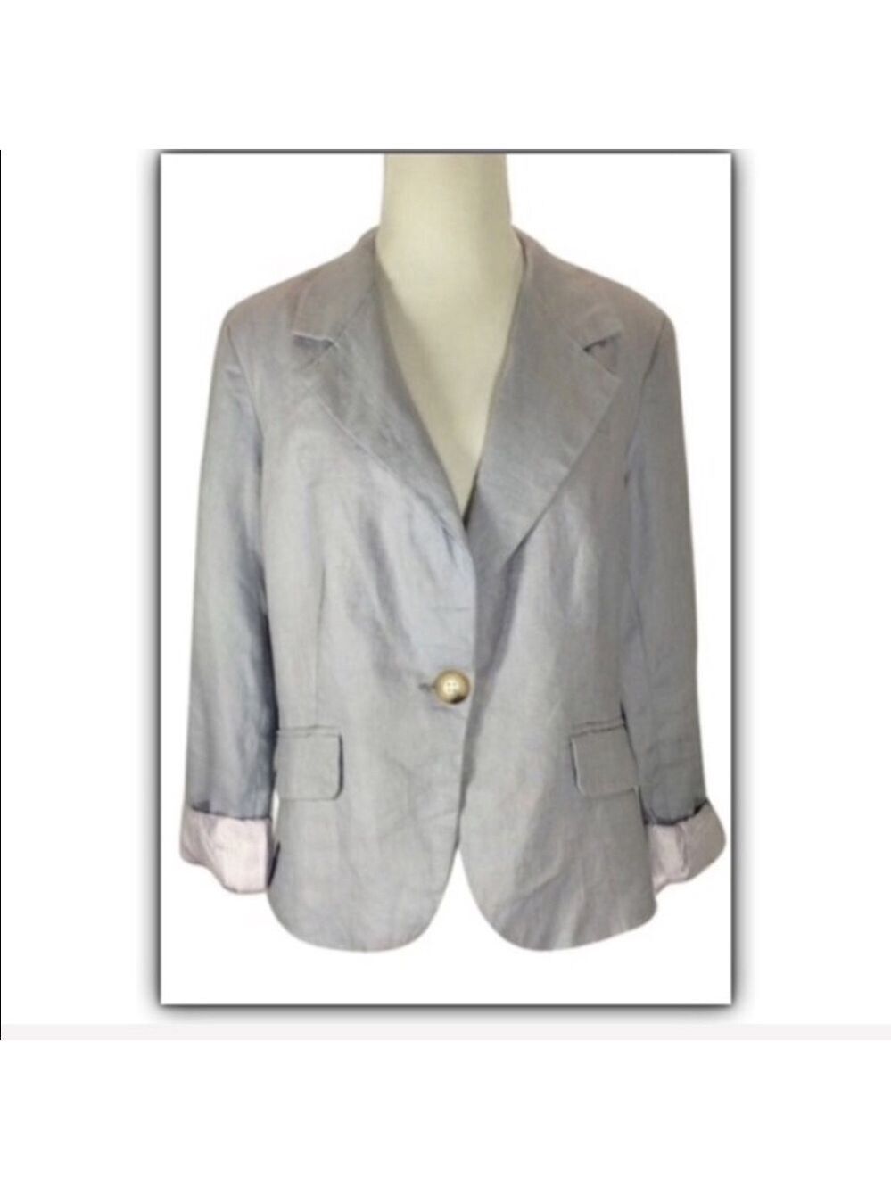 For Cynthia Linen fully lined boyfriend Blazer size large. NEW!!
